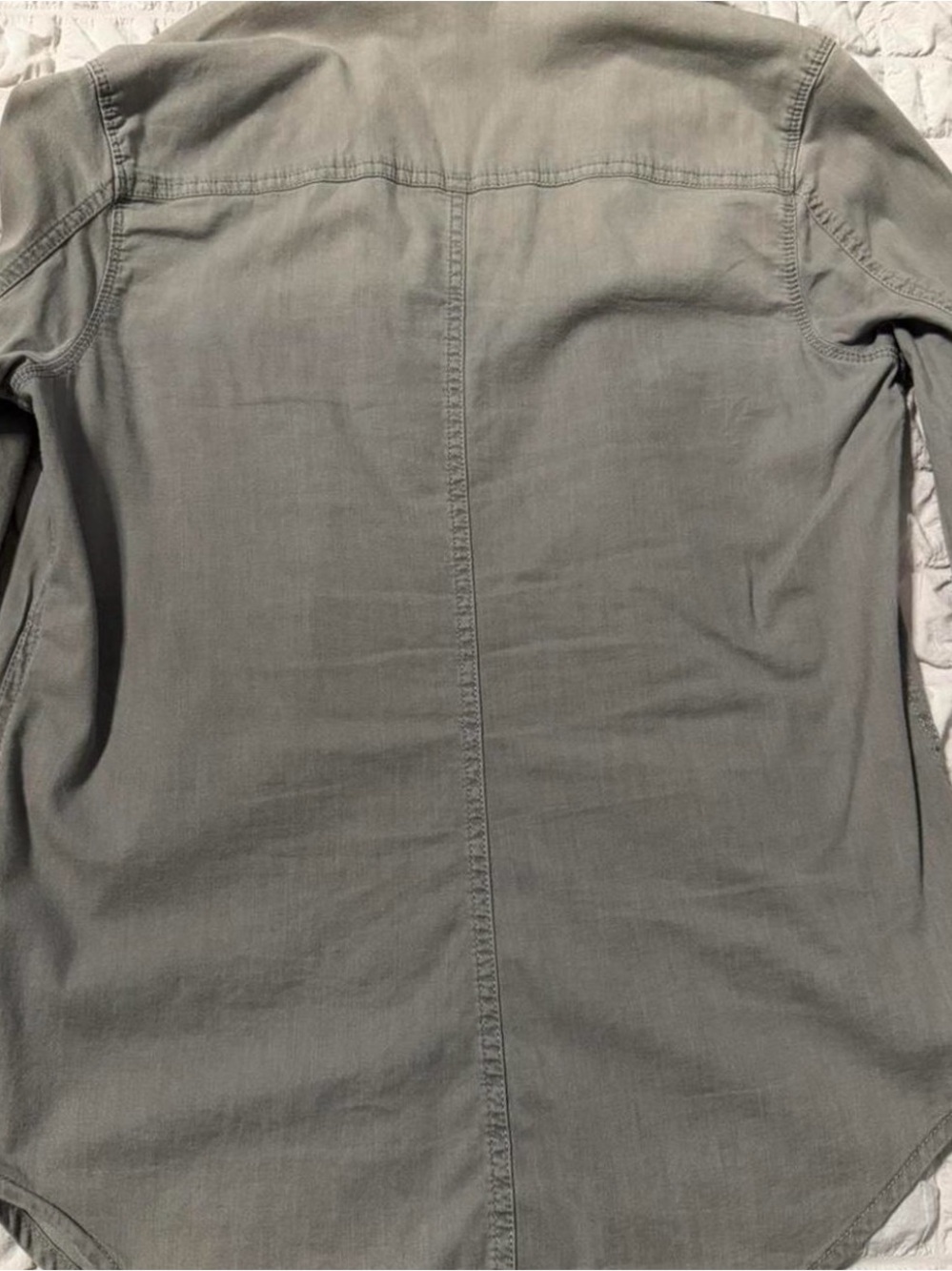 Calvin Klein Women's Grey Button-Front Western Shirt - Picture 5 of 5